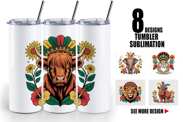 Tumbler Juneteenth Animal Sublimation artnoy 