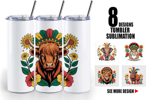 Tumbler Juneteenth Animal Sublimation artnoy 