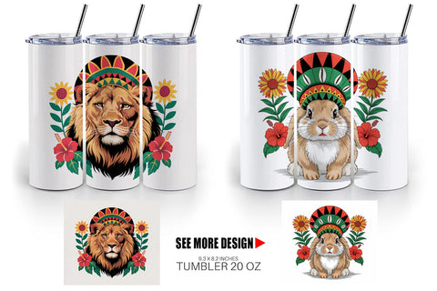 Tumbler Juneteenth Animal Sublimation artnoy 