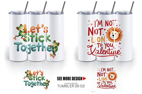 Tumbler Jungle Giggles Funny Animal Valentine Puns Sublimation artnoy 