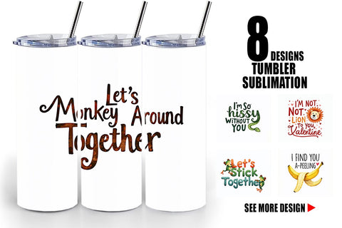 Tumbler Jungle Giggles Funny Animal Valentine Puns Sublimation artnoy 