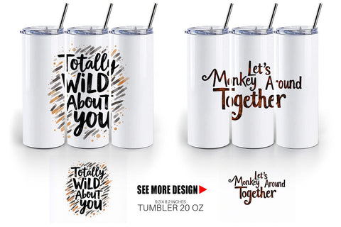 Tumbler Jungle Giggles Funny Animal Valentine Puns Sublimation artnoy 