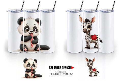 Tumbler Jungle Jingle Safari Vintage Christmas Animals Sublimation artnoy 