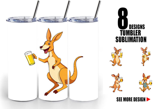 Tumbler Kangaroo Beer Day Sublimation artnoy 