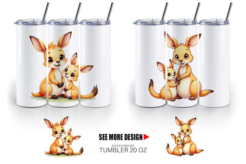 Tumbler Kangaroo Mother's Day Sublimation artnoy 
