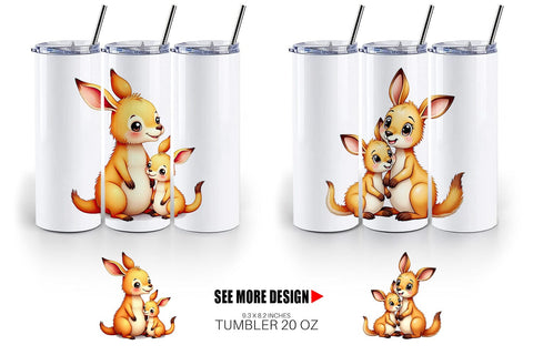 Tumbler Kangaroo Mother's Day Sublimation artnoy 