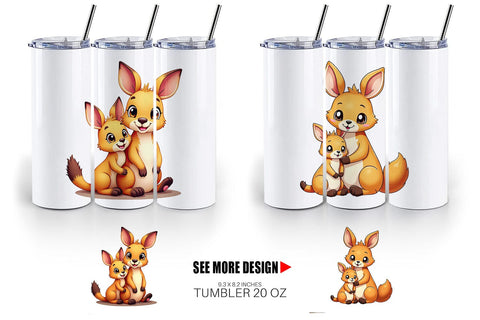Tumbler Kangaroo Mother's Day Sublimation artnoy 