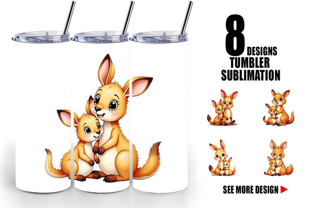 Tumbler Kangaroo Mother's Day Sublimation artnoy 
