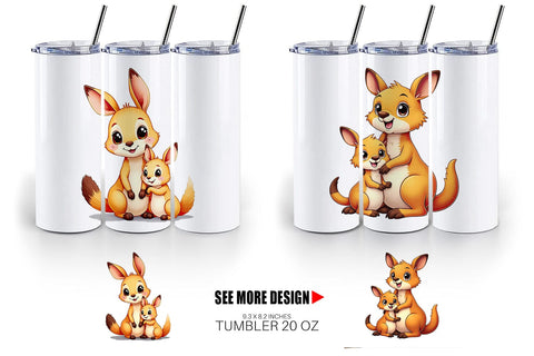 Tumbler Kangaroo Mother's Day Sublimation artnoy 