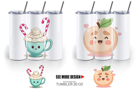 Tumbler Kawaii Food Sips Sublimation artnoy 
