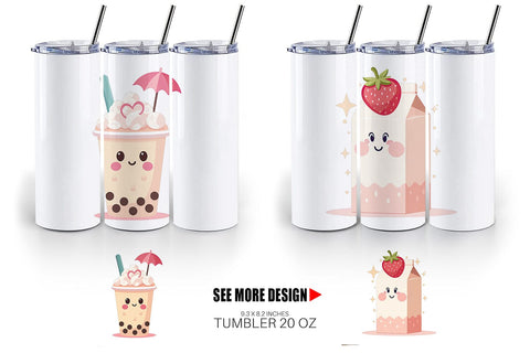 Tumbler Kawaii Food Sips Sublimation artnoy 