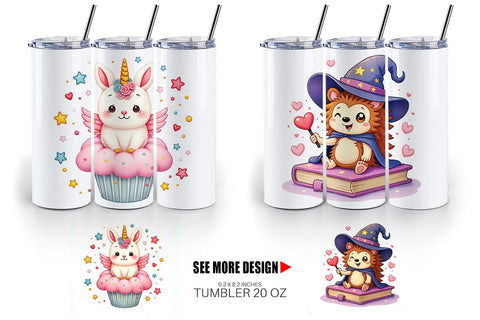 Tumbler Kawaii Magic Critters Sublimation artnoy 