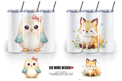 Tumbler Kawaii Plush Dolls Sublimation artnoy 