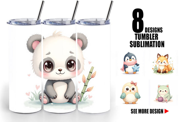 Tumbler Kawaii Plush Dolls Sublimation artnoy 
