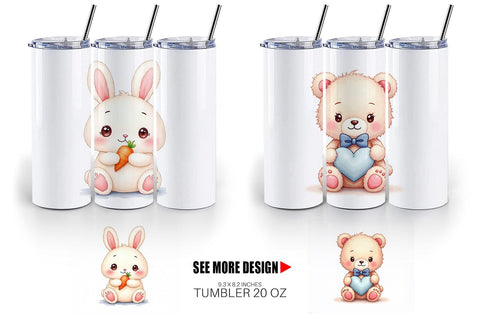 Tumbler Kawaii Plush Dolls Sublimation artnoy 