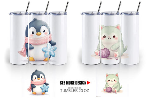 Tumbler Kawaii Plush Dolls Sublimation artnoy 
