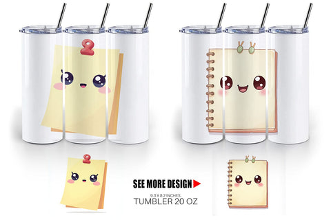 Tumbler Kawaii Stationery Sublimation artnoy 