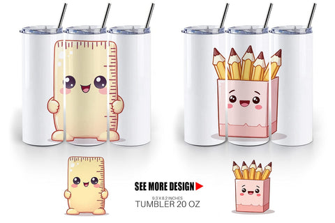 Tumbler Kawaii Stationery Sublimation artnoy 