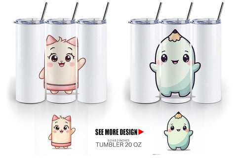 Tumbler Kawaii Stationery Sublimation artnoy 