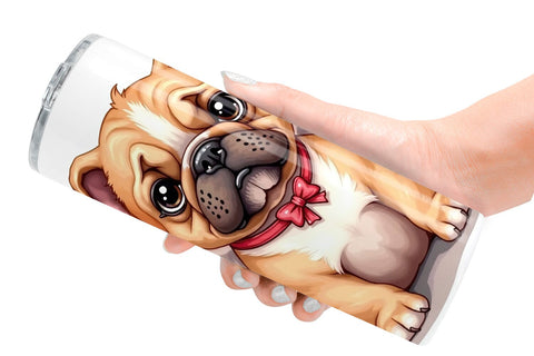 Tumbler Kitsch Valentine's Pets Retro Puppy & Kitten Sublimation artnoy 