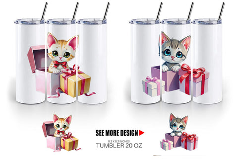 Tumbler Kitten Gift Sublimation artnoy 