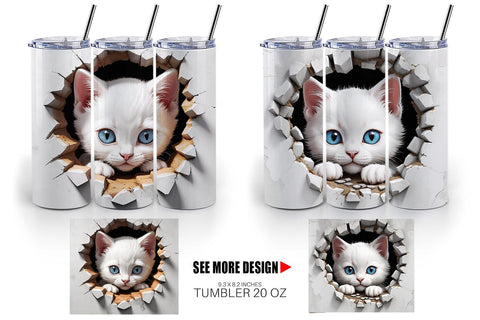 Tumbler Kitten in Wall Sublimation artnoy 