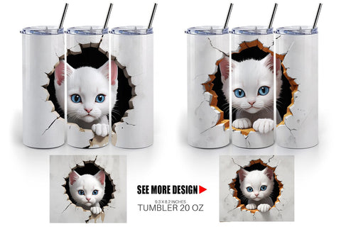 Tumbler Kitten in Wall Sublimation artnoy 