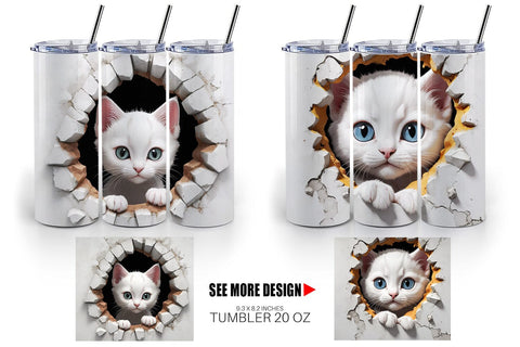 Tumbler Kitten in Wall Sublimation artnoy 