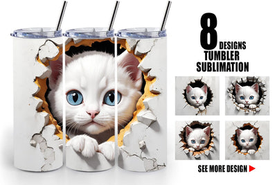 Tumbler Kitten in Wall Sublimation artnoy 