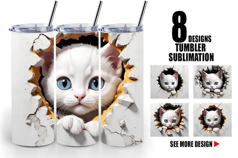 Tumbler Kitten in Wall Sublimation artnoy 