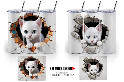 Tumbler Kitten in Wall Sublimation artnoy 