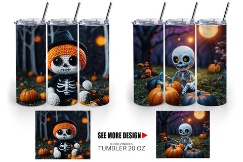 Tumbler Knitted Skeleton Sublimation artnoy 