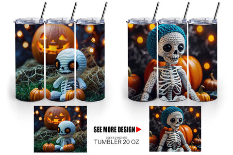 Tumbler Knitted Skeleton Sublimation artnoy 
