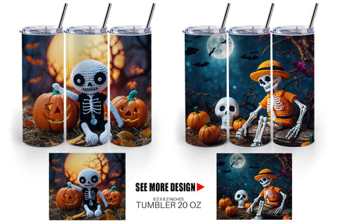 Tumbler Knitted Skeleton Sublimation artnoy 