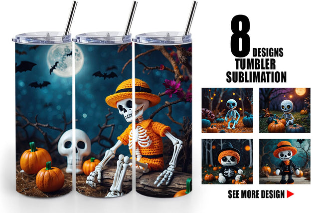 Tumbler Knitted Skeleton Sublimation artnoy 