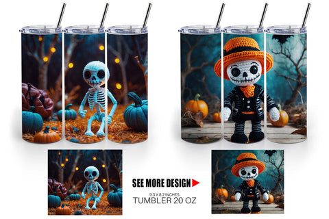 Tumbler Knitted Skeleton Sublimation artnoy 
