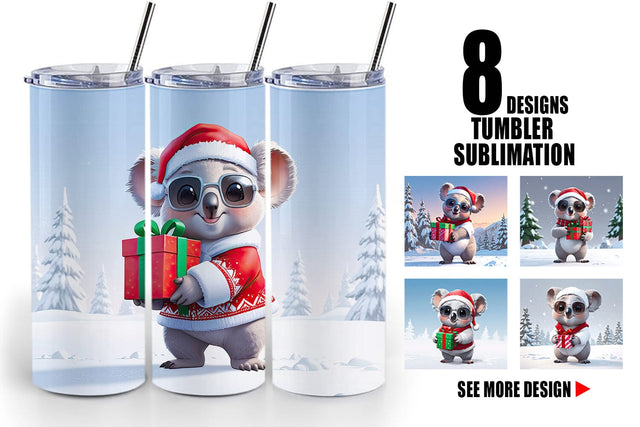 Tumbler Koala Christmas Sublimation artnoy 