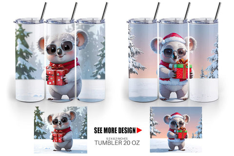 Tumbler Koala Christmas Sublimation artnoy 