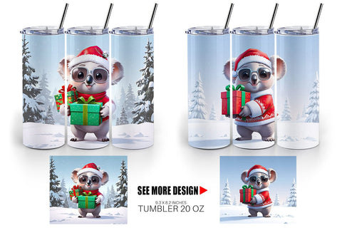 Tumbler Koala Christmas Sublimation artnoy 