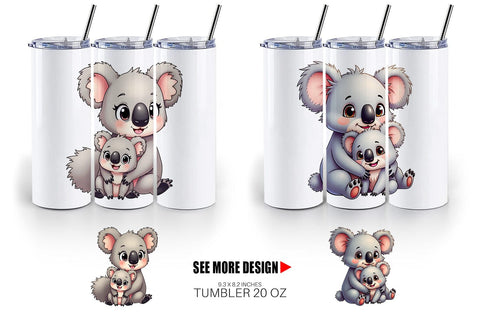 Tumbler Koala Mother's Day Sublimation artnoy 