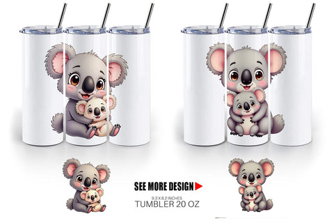 Tumbler Koala Mother's Day Sublimation artnoy 