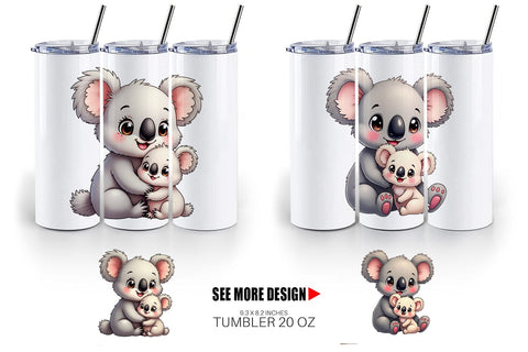 Tumbler Koala Mother's Day Sublimation artnoy 