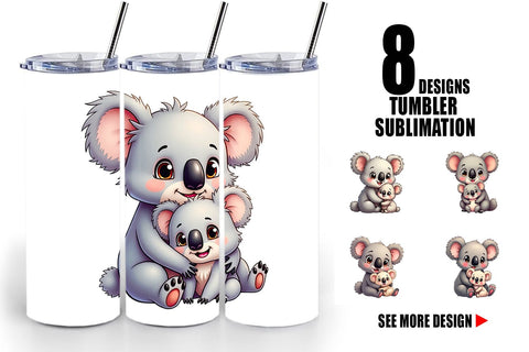 Tumbler Koala Mother's Day Sublimation artnoy 