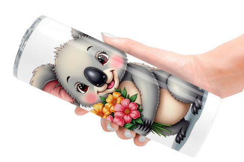 Tumbler Koala Spring Bouquet Sublimation artnoy 