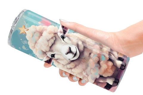 Tumbler Lamb Christmas Painting Sublimation artnoy 
