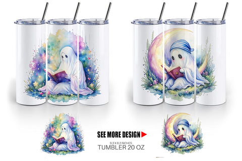 Tumbler Late Night Starry Reader Sublimation artnoy 