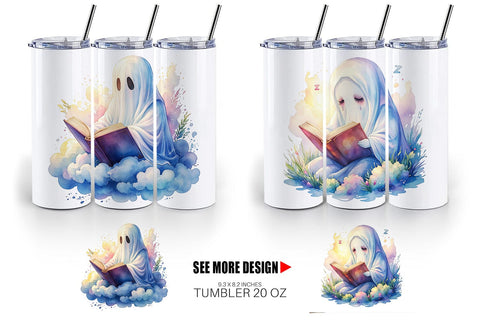 Tumbler Late Night Starry Reader Sublimation artnoy 