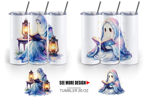 Tumbler Late Night Starry Reader Sublimation artnoy 