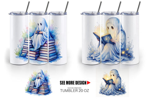 Tumbler Late Night Starry Reader Sublimation artnoy 
