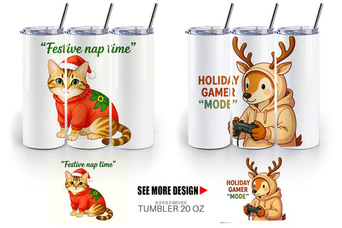 Tumbler Lazy Christmas Pajamas Sublimation artnoy 